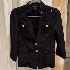White House Black Market Black Military-Style Blazer